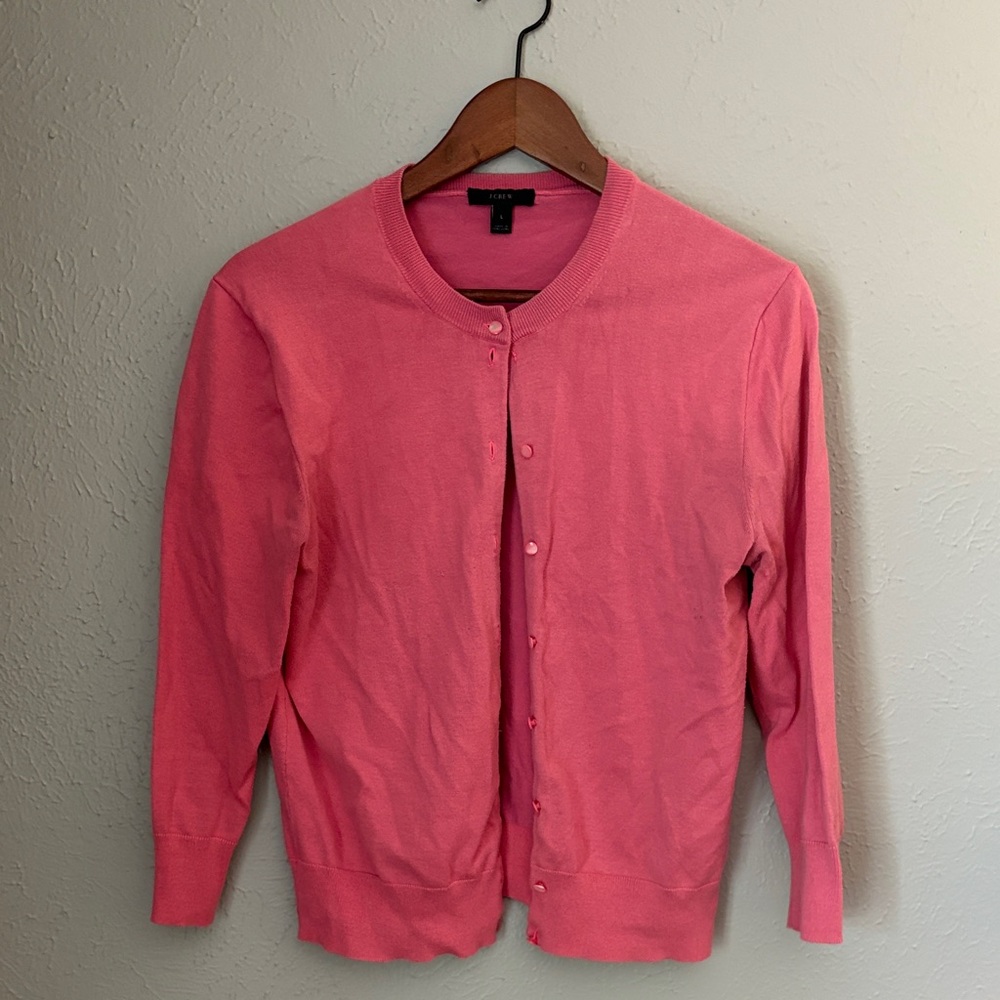 JCrew Pink Button-Up Women's Sweater